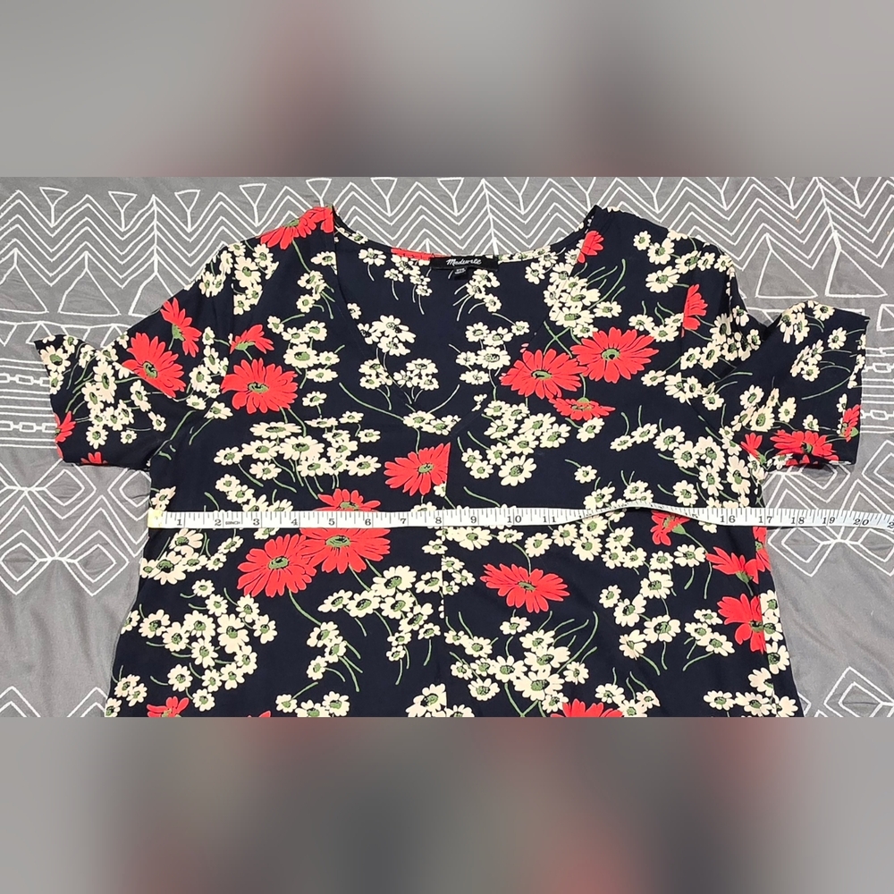 Madewell Hillside Daisies Tie Front Blouse Size XXS - Picture 4 of 6
